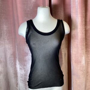 Vintage 90’s Y2K Jean Paul GAULTIER maille sheer mesh lettuce hem tank top -M